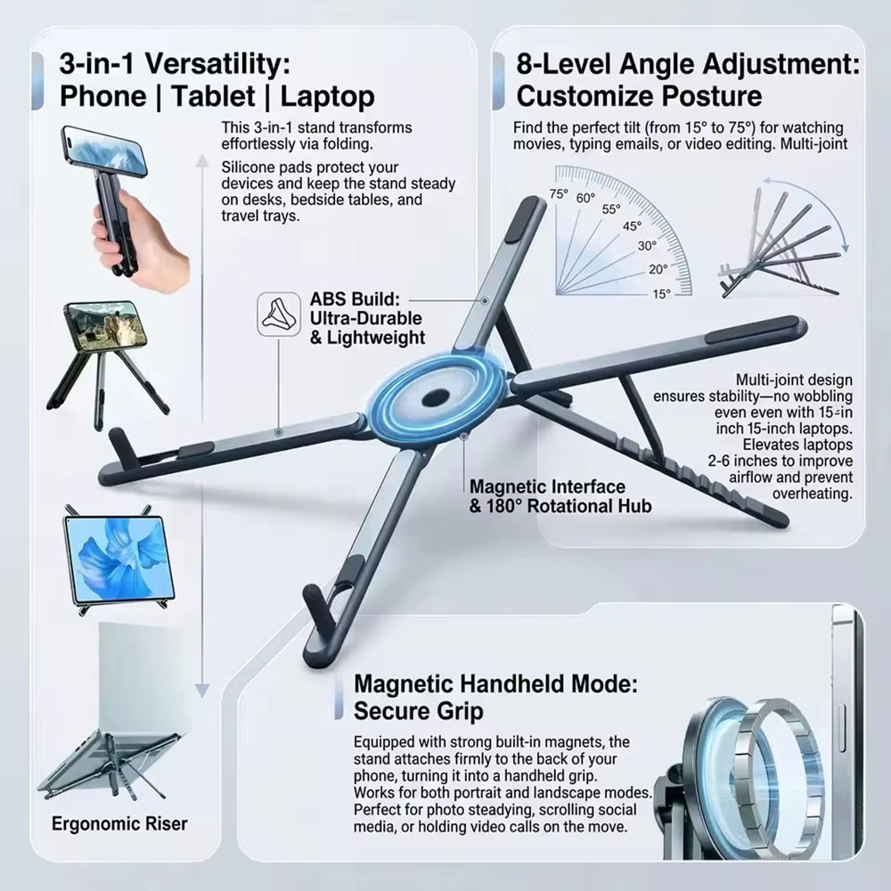 Tablet Ipad Accessories - Portable Magnetic Phone Holder & Selfie