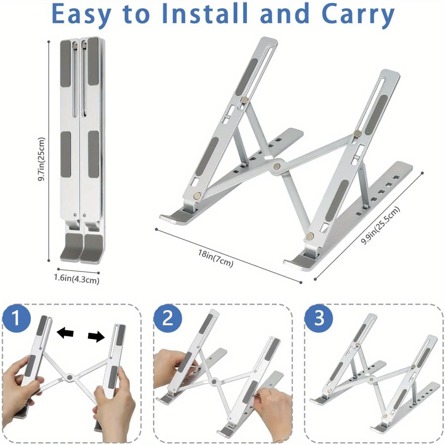 Foldable Aluminum Laptop Riser - Cooling Stand Tablet review and price