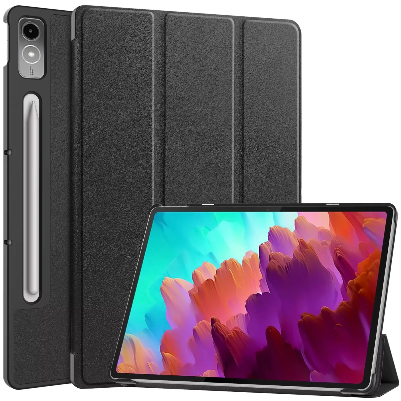 Tri-fold Magnetic Leather Stan - Lenovo Tablet P12 Accessories review and price